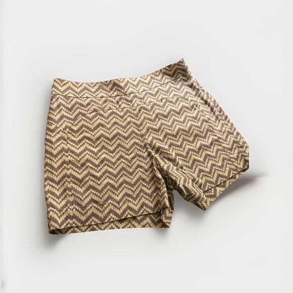 CARTONNIER Anthropologie NEW W/O Tags Gray/Ivory High Rise Shorts Sz 6 Womens - Picture 2 of 14